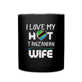 Funny I Love My Hot Tanzanian Wife Husband - Full Colour Mug - black - Front