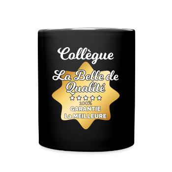 Colleague quality label Gift Humor Woman - Full Colour Mug - black - Front