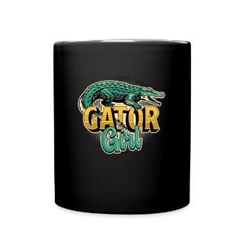 Alligator Hunting Gator Girl Loves River Wildlife - Full Colour Mug - black - Front