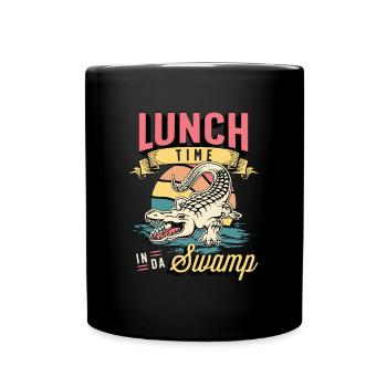 Alligator Hunting Lunch Time In Da Swamp Hunting - Full Colour Mug - black - Front