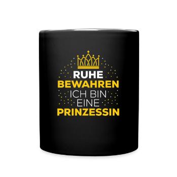 Prinzessin Krone - Tasse einfarbig - Schwarz - Vorne