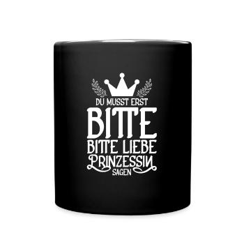 Prinzessin Lustig - Tasse einfarbig - Schwarz - Vorne