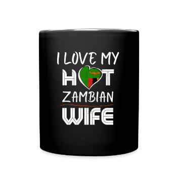Funny I Love My Hot Zambian Wife Husband - Tasse einfarbig - Schwarz - Vorne