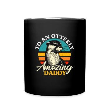 Otter à un papa incroyable Retro Team Otter - Mug uni - noir - Devant
