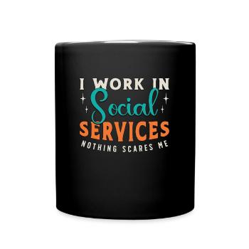 Service social Je travaille dans Consultant en aide sociale - Mug uni - noir - Devant
