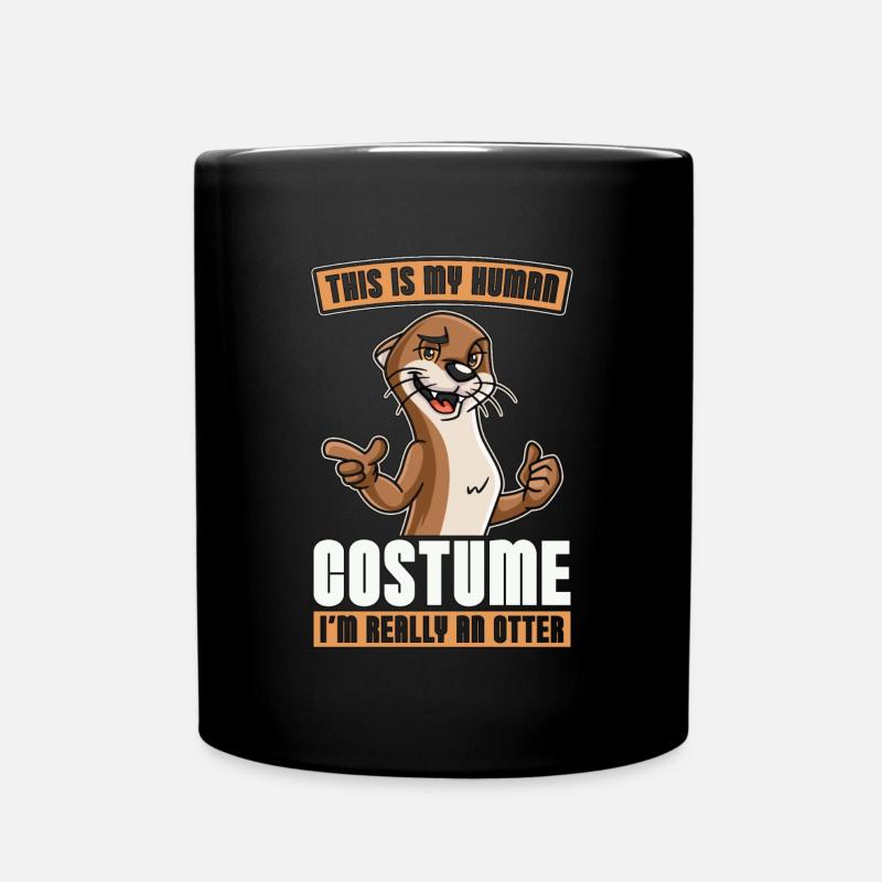 Otter This Is My Human Costume I'm Animal Lover - Tasse einfarbig - Schwarz