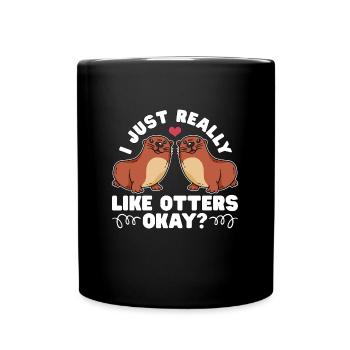 Loutre J’aime vraiment les loutres Ok amoureux des animaux - Mug uni - noir - Devant
