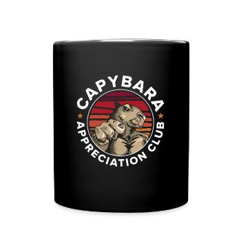 Capybara Appreciation Club Large Rodent Animals - Full Colour Mug - black - Front
