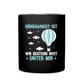 Heißluftballon Ballonfahrer Gasballon Höhenangst - Tasse einfarbig - Schwarz - Vorne