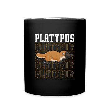 Platypus Semi-Aquatic Animals Australian Wildlife - Full Colour Mug - black - Front