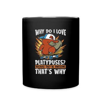 Ornithorynque Pourquoi est-ce que j’aime les ornithorynques Living Fossil - Mug uni - noir - Devant