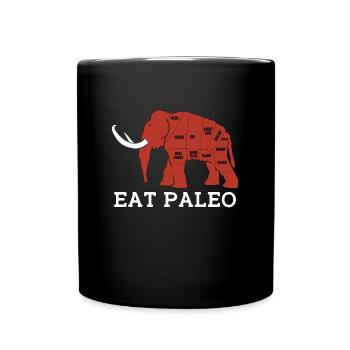 Woolly Mammoth Eat Paleo Trunked Animals Elephant - Tasse einfarbig - Schwarz - Vorne