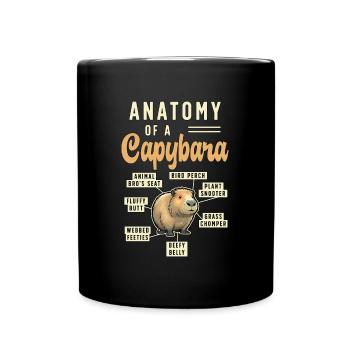 Capybara Anatomy Of A Capybara Rodent Zoo Animal - Full Colour Mug - black - Front