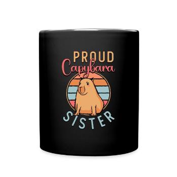 Capybara Fier Capybara Soeur Rétro Grand Rongeur - Mug uni - noir - Devant