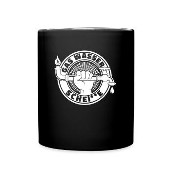 Rohrleitungsbauer Scheisse - Tasse einfarbig - Schwarz - Vorne
