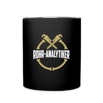 Rohrleitungsbauer Witzig - Tasse einfarbig - Schwarz - Vorne