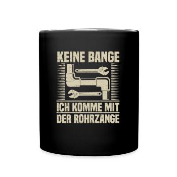 Rohrleitungsbauer Schlüssel - Tasse einfarbig - Schwarz - Vorne