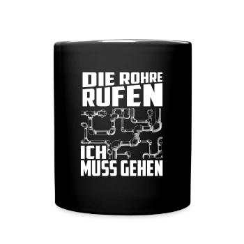 Rohrleitungsbauer - Tasse einfarbig - Schwarz - Vorne