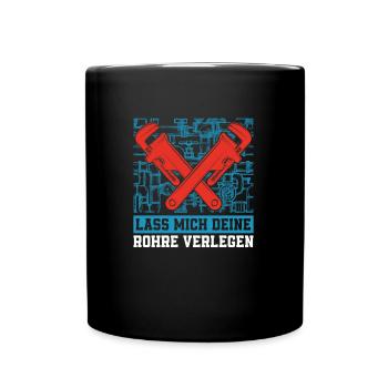 Rohrleitungsbauer Komisch - Tasse einfarbig - Schwarz - Vorne