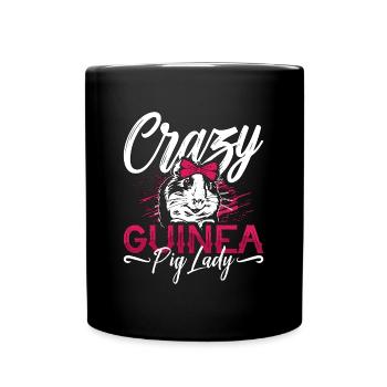 Guinea Pig Crazy Guinea Pig Lady Cavy Animal Lover - Full Colour Mug - black - Front