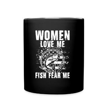 Pêche et pêche - Dicton du pêcheur - Mug uni - noir - Devant