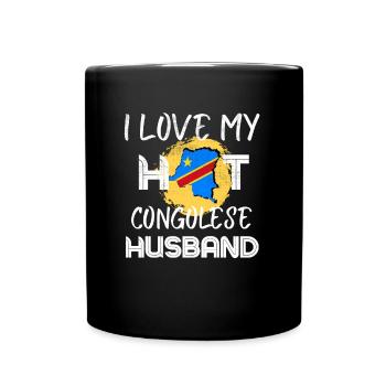 Funny Congolese Husband Congo Proud Wife - Tasse einfarbig - Schwarz - Vorne