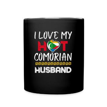 Funny Comorian Husband Proud Wife - Tasse einfarbig - Schwarz - Vorne