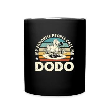 Dodo Bird My Favorite People Call Retro Flightless - Full Colour Mug - black - Front