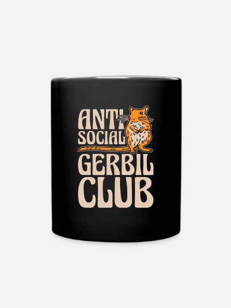 Gerbille Anti Social Gerbil Club Gerbillinae Rongeur - Mug uni - noir