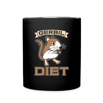 Gerbil Diet Gerbillinae Rodent Animals Racing Rat - Full Colour Mug - black - Front