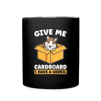 Gerbil Give Me Cardboard I Have A Gerbillinae - Full Colour Mug - black - Front