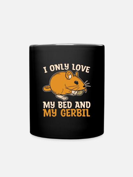 Gerbille Je n’aime que mon lit et mon rat de course de gerbille - Mug uni - noir