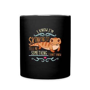 Skinks I Know I'm Skinking Cute Blue Tongued Skink - Full Colour Mug - black - Front