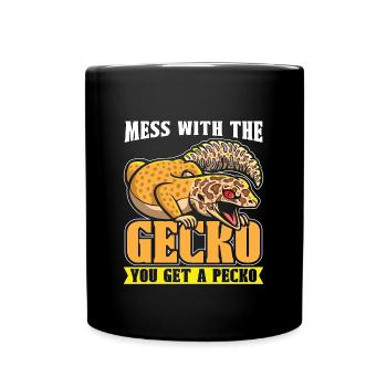 Leopard Gecko Mess With The Gecko Herpetologist - Tasse einfarbig - Schwarz - Vorne