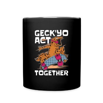 Leopard Gecko 'Yo Act Together Reptile Animals - Full Colour Mug - black - Front