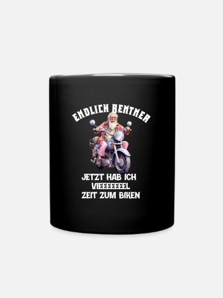 Endlich Rentner Zeit zum Biken Motorrad Opa - Tasse einfarbig - Schwarz