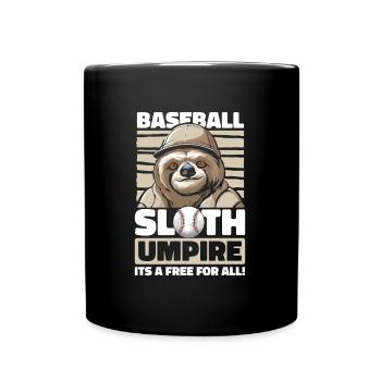 Faultier Witzig Faultier Baseball - Tasse einfarbig - Schwarz - Vorne