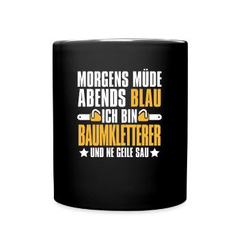 Baumpfleger Baumkletterer Arborist - Tasse einfarbig - Schwarz - Vorne