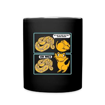 Bearded Dragon Hey Why Do They Call You A Beardie - Full Colour Mug - black - Front