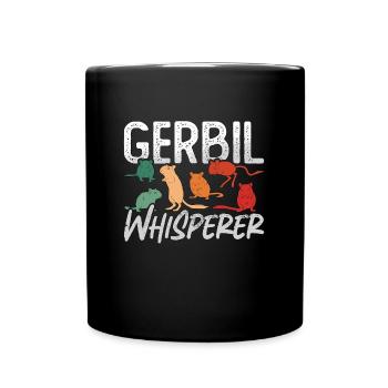 Gerbil Whisperer Rodent Animals Hamster Racing Rat - Full Colour Mug - black - Front