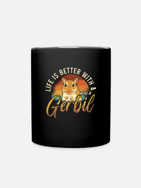 Gerbil Life Is Better With A Gerbil Mouse Lover - Tasse einfarbig - Schwarz