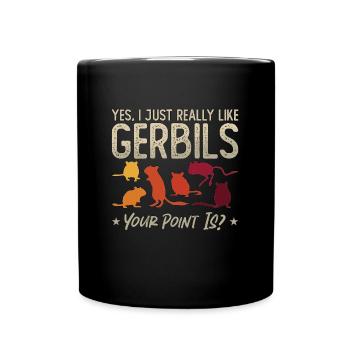 Gerbil Yes I Just Really Like Gerbils Racing Rat - Full Colour Mug - black - Front