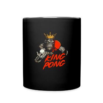 Tischtennis Pingpong Gorilla - Tasse einfarbig - Schwarz - Vorne