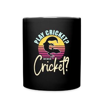 Leopard Gecko Play Cricket Why Not Eat Reptiles - Full Colour Mug - black - Front