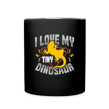 Leopard Gecko I Love My Tiny Dinosaur Lizard Lover - Full Colour Mug - black - Front