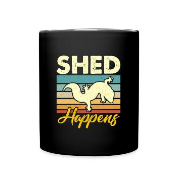 Leopard Gecko Shed Happens Retro Herpetologist - Tasse einfarbig - Schwarz - Vorne