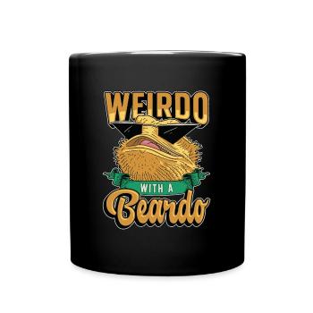 Bearded Dragon Weirdo avec un amant de lézard barbe - Mug uni - noir - Devant