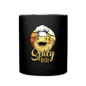 Bearded Dragon Spicy Boi Herpetologist Dragon Head - Full Colour Mug - black - Front