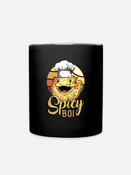 Bearded Dragon Spicy Boi Herpetologist Dragon Head - Tasse einfarbig - Schwarz