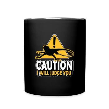 Dragon barbu Attention Je vous jugerai reptiles - Mug uni - noir - Devant